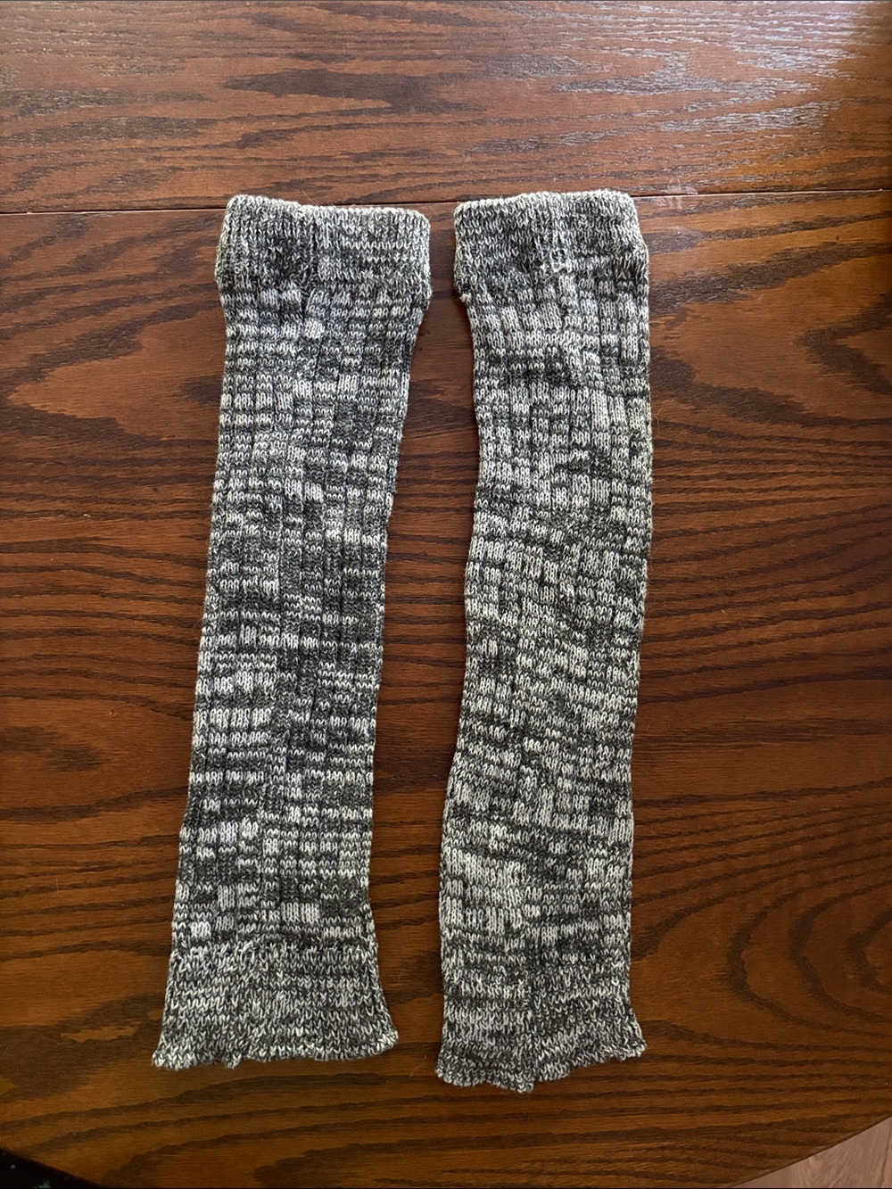 Gray Marled Knit Leg Warmers